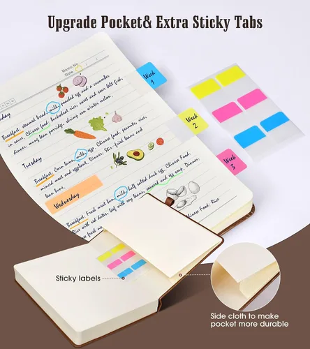 Miniatura 5 de Cuaderno Diario con Líneas - 365 Páginas A5 Cuaderno Grueso para Escribir para Hombres y Mujeres, Cuaderno con Rayas Universitarias, Diario de Cuero