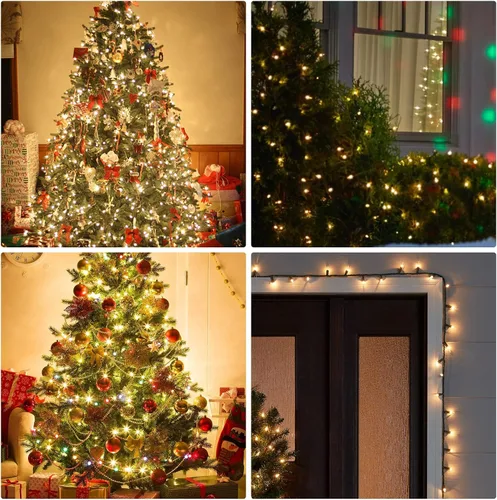 Miniatura 6 de Dazzle Bright Mini tira de luces navideñas, paquete de 2 luces incandescentes de 33 pies, guirnalda de 150 luces de alambre verdes incandescentes