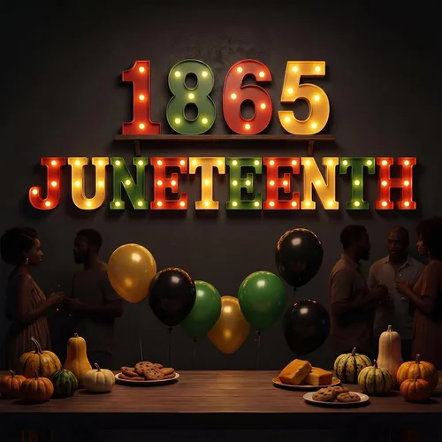 Honoson 14 Pcs Juneteenth Party Decorations 1865 Juneteenth LED Letter Lights Sign Table Decoration for Freedom Day Party African American Festival