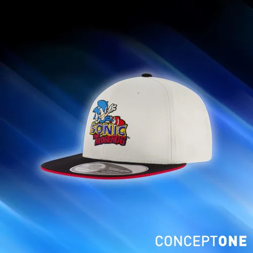 Miniatura 7 de Concept One Gorra de béisbol Sonic The Hedgehog para hombre, logotipo bordado con ala plana, ajustable