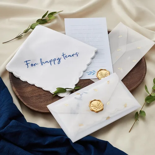 Miniatura 3 de Regalos para madre de la novia, lágrimas felices, pañuelo de boda, algo azul para la novia en la boda