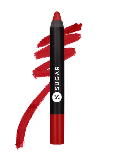 SUGAR Lápiz labial Matte as Hell para mujeres | Dura hasta 12 horas | Lápiz labial con sacapuntas | 2.8gm - 01 Scarlett O'Hara