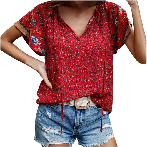 Blouses for Women Dressy Casual 2023 Spring Going Out Bohemian Tshirts Vintage Tees Preppy Clothes Women Tops