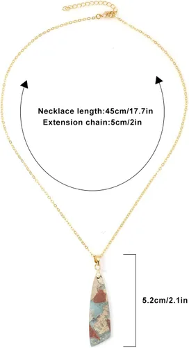 Miniatura 6 de Collares de piedra natural para mujer, collar con colgante bohemio de oro de 18 quilates