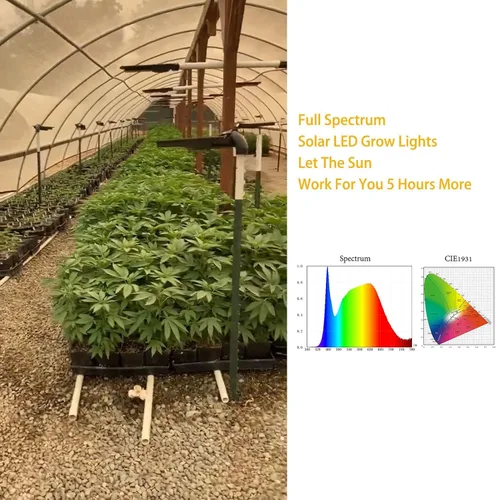 Miniatura 2 de BSOD Luces solares de cultivo para plantas al aire libre, lámpara de invernadero LED de espectro completo inalámbrica con temporizador, control