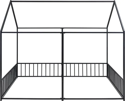 Miniatura 6 de Bellemave Camas individuales para 2 niños, dos marcos de cama de metal de tamaño individual con rieles, camas dobles compartidas, cama Montessori