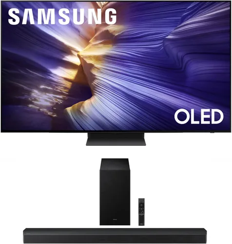 Samsung QN65S90FAFXZA 65 Inch 4K OLED Smart TV with a HW-B750F B Series Soundbar 5.1 Ch and Subwoofer (2025)