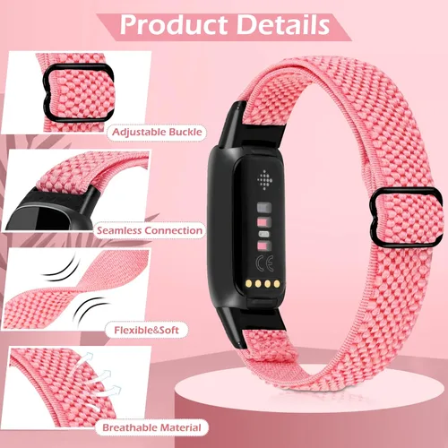 Miniatura 5 de TumpCez Bandas elásticas de nailon compatibles con correas Fitbit Luxe para mujeres y hombres, elásticas, ajustables, transpirables, cómodas