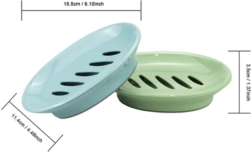 Miniatura 2 de TCOTBE - Jabonera de plástico extraíble con doble compartimento, 2