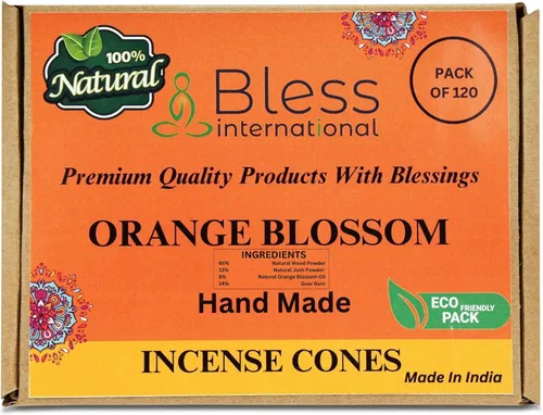 Miniatura 48 de Bless International Conos de incienso 100% naturales de lavanda hechos a mano, sumergidos a mano, libres de químicos orgánicos para purificación