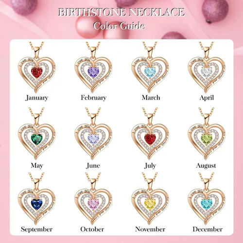 Miniatura 6 de Birthstone Jewelry Necklace for Women on Birthday Anniversary Presents for Wife Women Necklaces for Valentine's Day, Christmas, Mother's Day