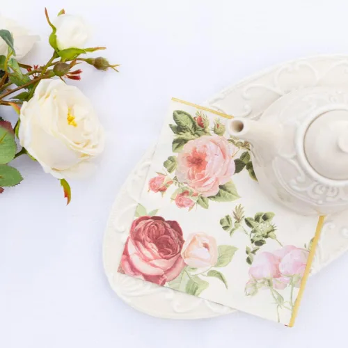 Miniatura 2 de AM Décor - 20 servilletas de papel suaves de 3 capas de papel de seda decoupage -13 x 13 pulgadas (desplegadas) (Rosalia, 13 x 13 pulgadas