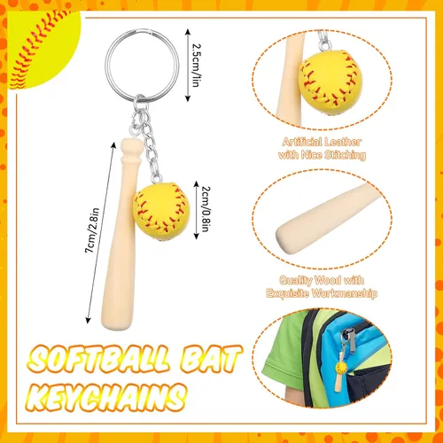 Miniatura 2 de Janinka Juego de 110 piezas de regalos de fiesta de sóftbol para niñas, calcomanías, llaveros, pulseras ajustables, lazos para el cabello, regalos
