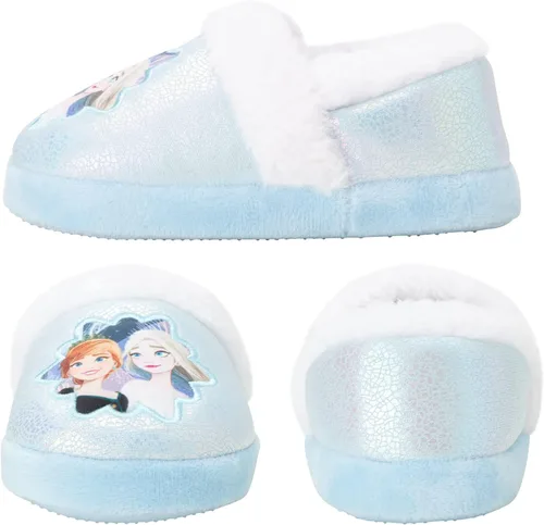 Miniatura 3 de Disney Pantuflas de Frozen para niña Pantuflas peludas de Elsa y Anna con suela antideslizante (bebéniño pequeño)