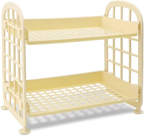 organizador de escritorio para cosméticos y papelería, estante multifuncional de 2 niveles, organizador de maquillaje para cuidado de la piel, para