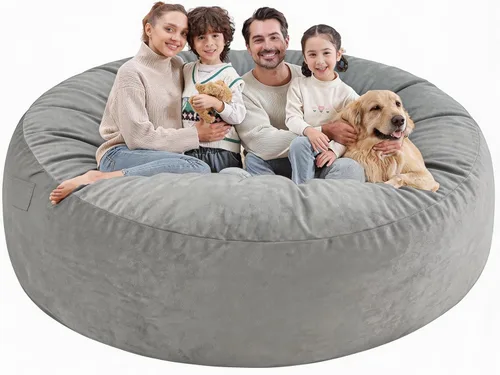 Miniatura 37 de Silla de Puf de 3 Pies, Sillas de Puf Cómodas con Relleno de Espuma Viscoelástica, Sofá de Puf Esponjoso con Funda de Terciopelo Holandés, Sillas