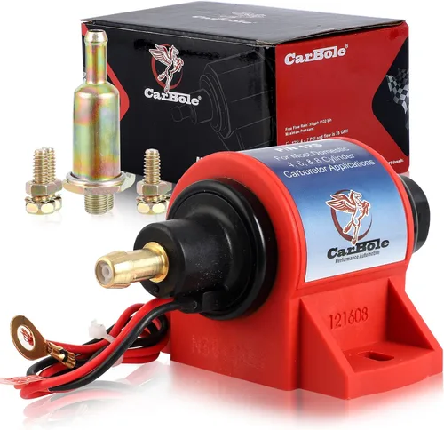 CarBole Bomba de combustible de gasolina eléctrica micro universal 5/16 pulgadas entrada y salida 12V 1-2A 35GPH 4-7 PSI. Presión de combustible de