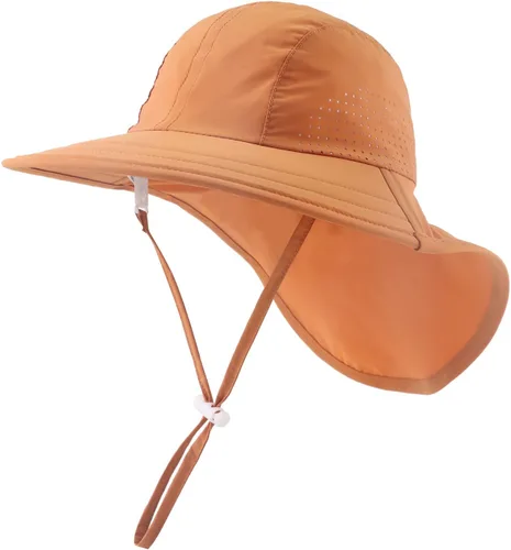 Miniatura 79 de Sombrero de verano para niños pequeños con solapa para el cuello, impermeable, sombrero de natación para niños, protección UV, sombrero de playa