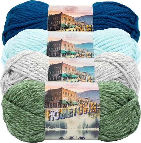 Miniatura 43 de Lion Brand Yarn Hometown - Ovillo de lana súper voluminoso para tejer, ganchillo y manualidades, 1 unidad, Phoenix Azalea