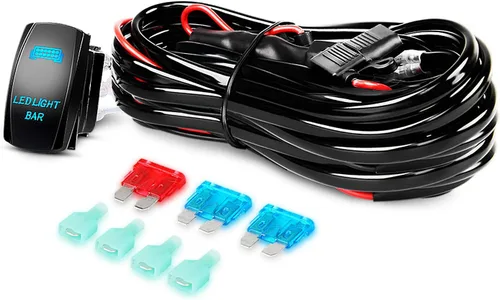 Miniatura 9 de Nilight Barra de luz LED, 2 unidades de 18 W, luces LED todoterreno de 12 V, 5 pines, interruptor basculante, kit de arnés de cableado, 2 cables