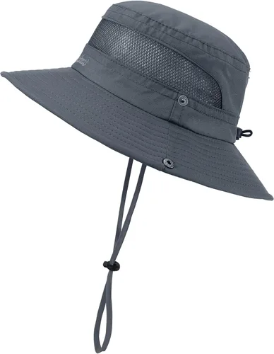 Miniatura 2 de Sombrero de sol para niños con protección solar UPF 50+, sombrero de pescador para niños y niñas, ala ancha, verano, playa, pesca, safari, sombrero