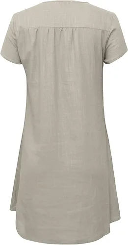 Miniatura 5 de Women's Flowy Short Sleeve Dresses Stretchy Printing Mini Dress 2023 Summer Casual Loose V Neck Beach Dress