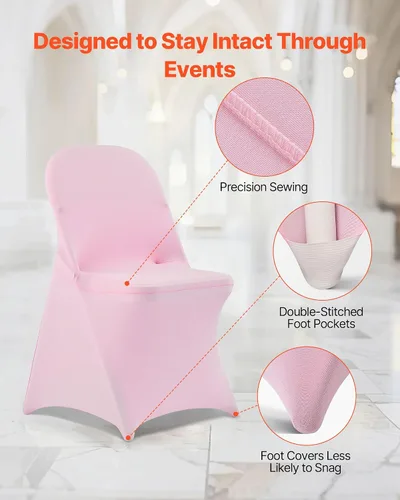 Miniatura 101 de VEVOR 150 fundas blancas para sillas de poliéster y elastano, fundas elásticas para bodas, fiestas, comedor, banquetes, sin pinzas, 150