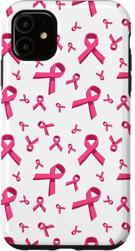 Miniatura 7 de iPhone 13 patrón de cinta rosa concientización del cáncer de mama mujeres caso de apoyo