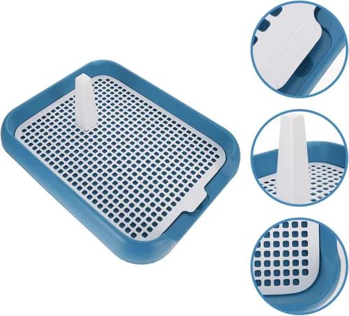 Miniatura 2 de Bandeja para orinal para perros, inodoro de entrenamiento para perros, bandeja para orinal para mascotas, caja de arena portátil con rejilla