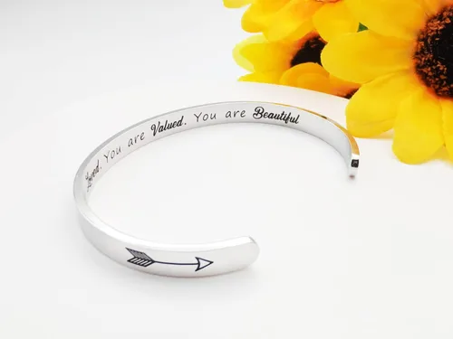 Miniatura 171 de Pulseras inspiradoras para mujer, joyería de acero inoxidable, con refranes, pulsera motivacional con mensaje oculto, pulseras grabadas para mejor