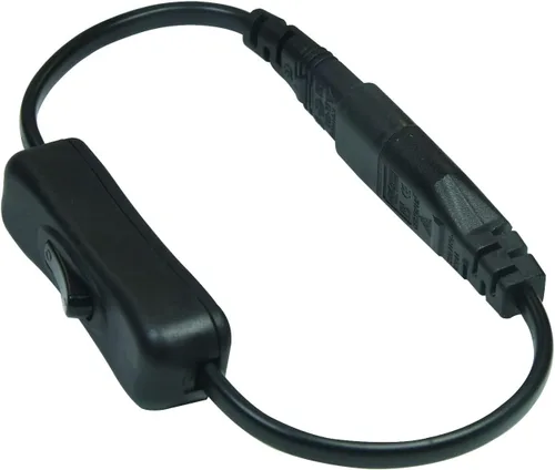 Miniatura 2 de Cable de extensión IEC320 C8 a C7 con interruptor, cable de alimentación de CA IEC320 C8 macho a hembra de repuesto para impresora o TV