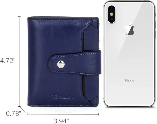 Miniatura 7 de BOSTANTEN - Billetera de cuero para mujer con bloqueo RFID, pequeña, con cremallera, de bolsillo, para tarjetas, con ventana para documento
