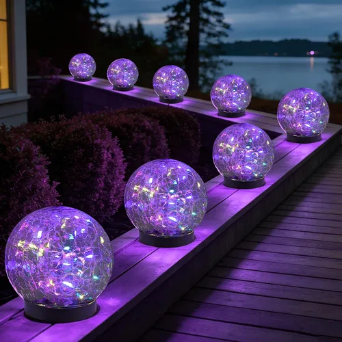 Miniatura 14 de MLKNK Luces solares de globo para exteriores, impermeables, bolas solares, luces solares de jardín, orbes para exteriores, paquete de 2 bolas