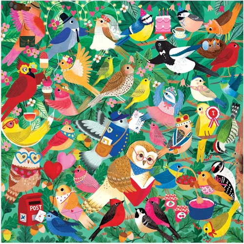 Miniatura 2 de Mudpuppy Birding Around - Rompecabezas familiar de 500 piezas con ilustraciones coloridas y divertidas de pájaros felices para niños de 8 años