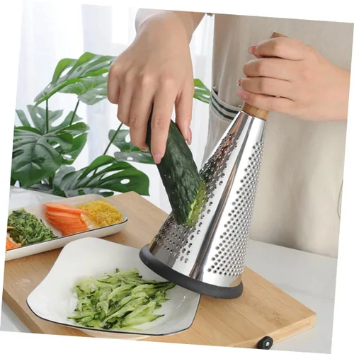 Miniatura 6 de Rallador manual de queso y verduras de acero inoxidable con mango ergonómico para rallar queso, frutas y verduras, herramienta de cocina del hogar