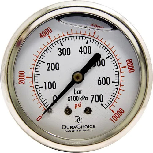 Miniatura 23 de Medidores de presión rellenos de líquido de 2-1/2 pulgadas - caja de acero inoxidable, latón, 1/4" NPT, conexión de montaje trasero central, 0-30PSI