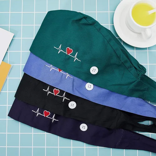 Miniatura 2 de SATINIOR Gorro de trabajo unisex con botones y banda ajustable para el sudor