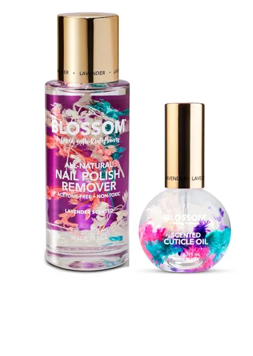 Blossom Hidratante, hidratante, fortalecedor, aceite perfumado para cutículas + todo natural orgánico a base de plantas, removedor de esmalte de