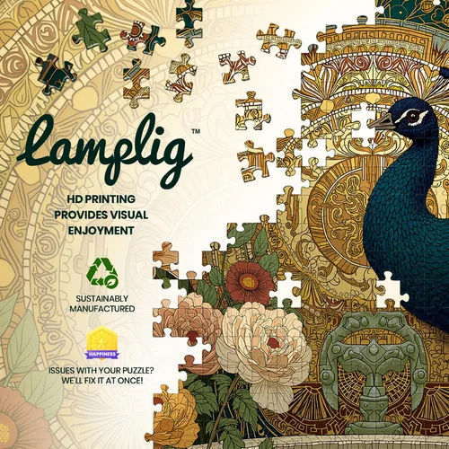 Miniatura 8 de Rompecabezas para adultos de 1000 piezas, pavo real de jardín de rosas victorianas vintage, rompecabezas de 1000 piezas con letras en la parte Pavo