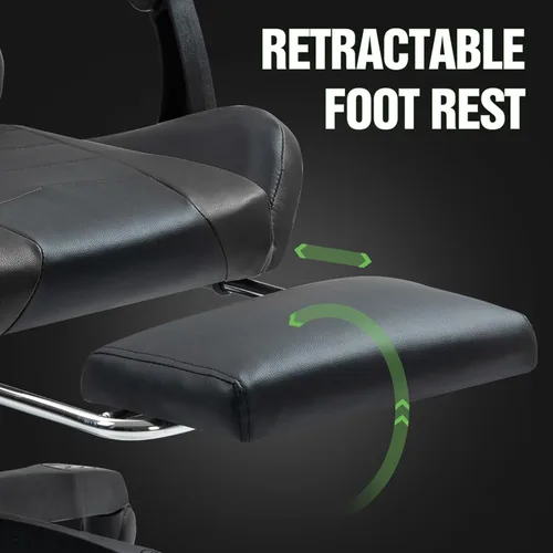 Miniatura 7 de Gaming Chair with Footrest Ergonomic Computer Chair for Adult, Adjustable Headrest, Lumbar Pillow, Large Size Reclining Gaming Chair Big and Tall