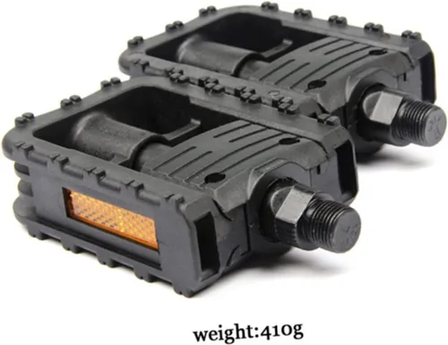 Miniatura 8 de BESPORTBLE Pedales de bicicleta plegables, 2 pedales universales de montaña de 9/16 pulgadas con tiras reflectantes – Pedales de rotación rápida