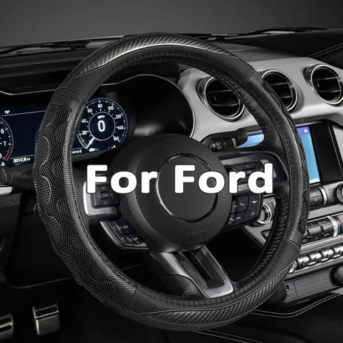 Miniatura 10 de Funda para Volante de Coche GIANT PANDA para Ford Escape Edge EcoSport Bronco Sport Explorer, Diseño 3D Deportivo, Negro