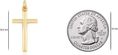 Miniatura 5 de Dijes religiosos de oro amarillo de 14 quilates para hombres y mujeres – disponible en varios diseños