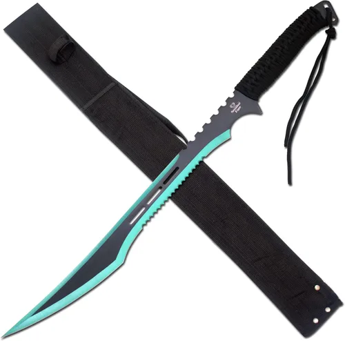 Miniatura 15 de Snake Eye Tactical - Espada de fantasía con funda de nailón, machete para exteriores y camping Plateado negro