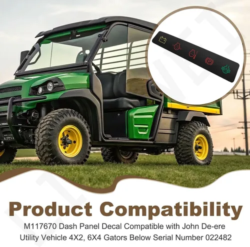 Miniatura 7 de M117670 - Calcomanía para panel de salpicadero, etiqueta indicadora de panel de instrumentos compatible con vehículos utilitarios John De-ere 4X2