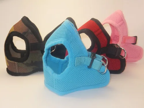 Miniatura 11 de Arnés para perros de malla suave, cómodo para razas pequeñas, cachorros, juguetes, de 2 a 16 lb, en color rosa bebé, azul, negro, rojo, camuflado