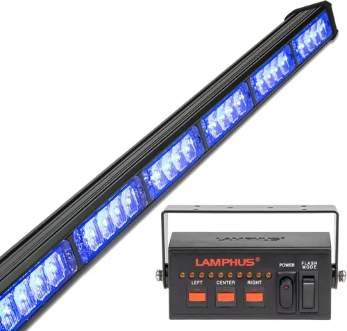 Miniatura 12 de LAMPHUS SolarBlast SBLS104 barra de luces LED de alerta de emergencia e indicación de tránsito, 47 pulgadas, 40 W - ÁMBAR AZUL, ámbar / blanco