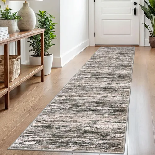 Miniatura 62 de SIILOOM 2 x 3 Alfombra moderna y abstracta para entrada, alfombra neutra azul marino gris multicolor súper suave de área pequeña, alfombras lavables