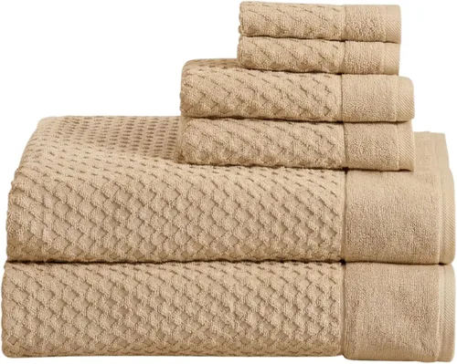 Miniatura 23 de Great Bay Home - Toallas de mano 100% algodón blanco, 6 toallas de baño suaves para manos, altamente absorbentes y de secado rápido, colección