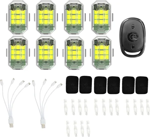 Mini luces USB recargables 7 colores LED luces de carretera luz de emergencia alto brillo IP68 impermeable montar anticolisión luz de señal nocturna